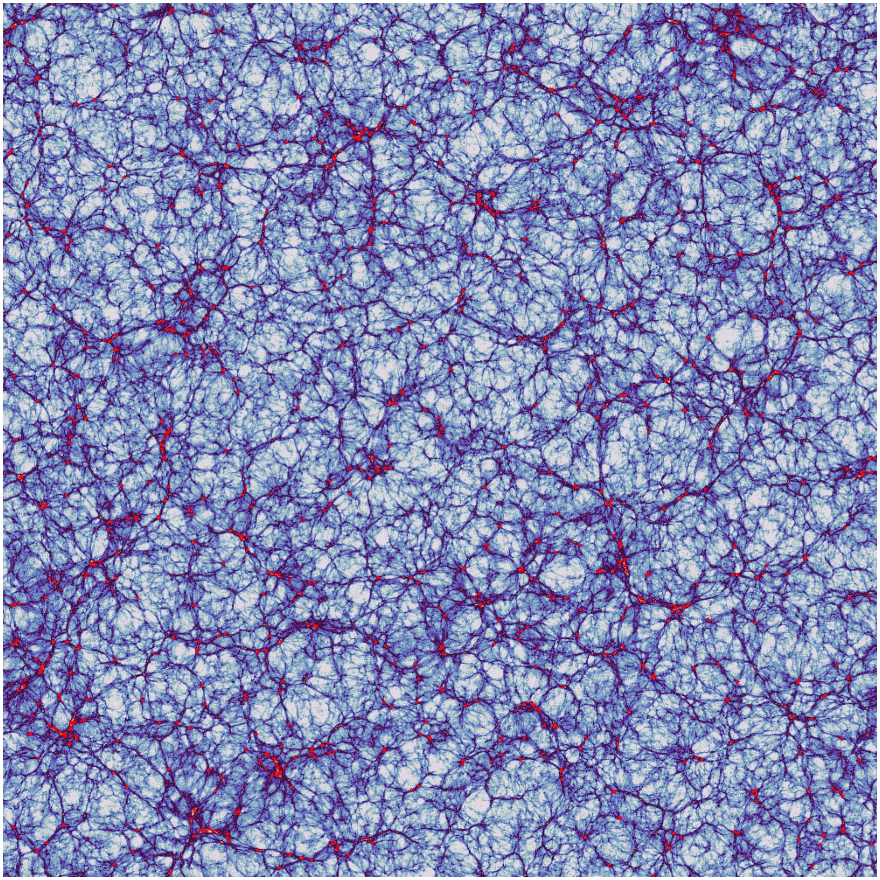 Simulation of the cosmic web with galaxies